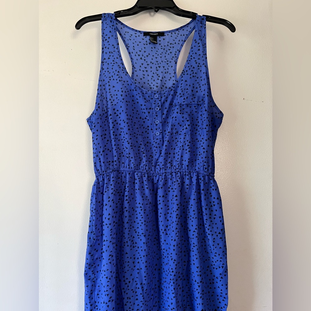Forever 21 blue sleeveless dress